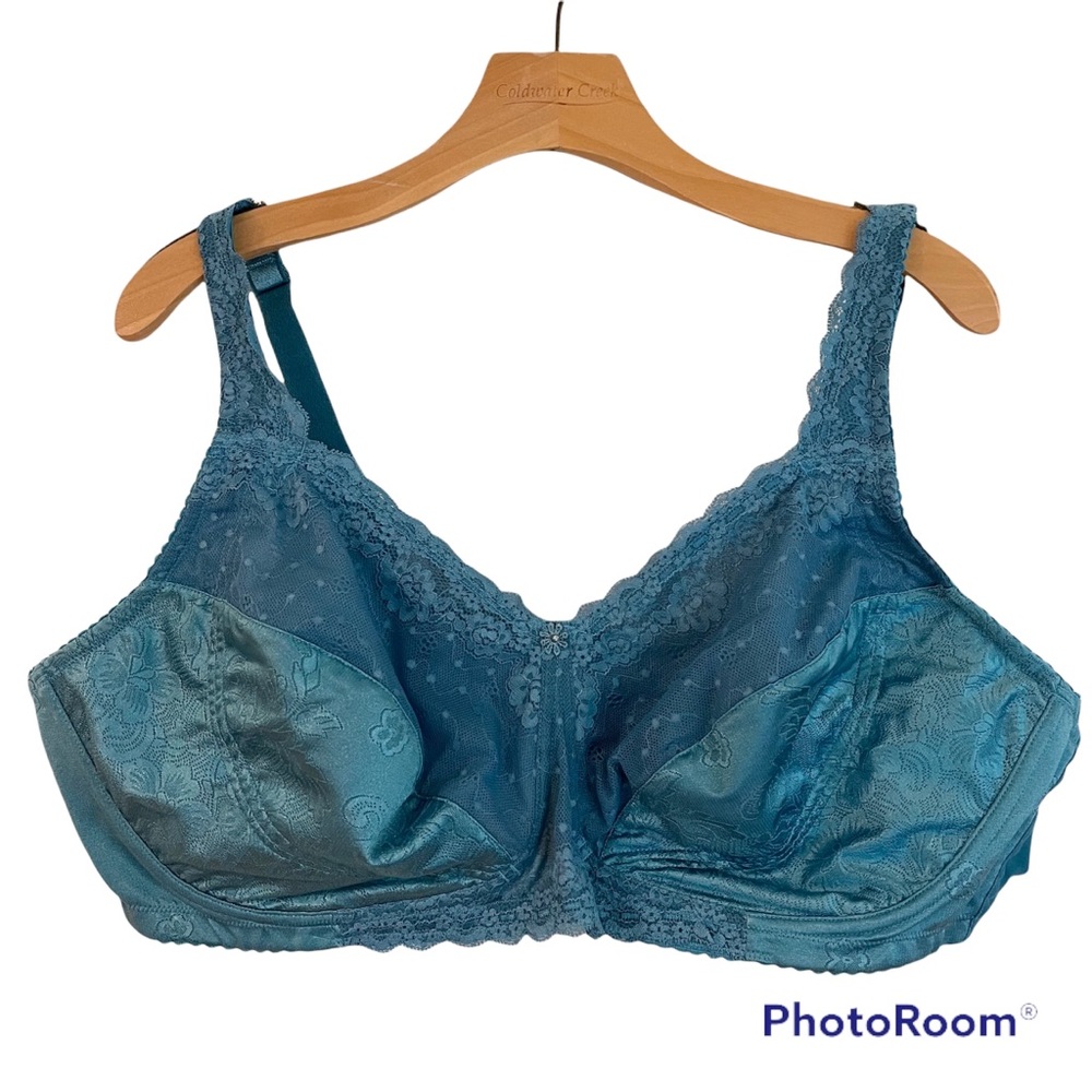 NWT Blue Lace Underwire Bra - Comfort Choice - Size 50D